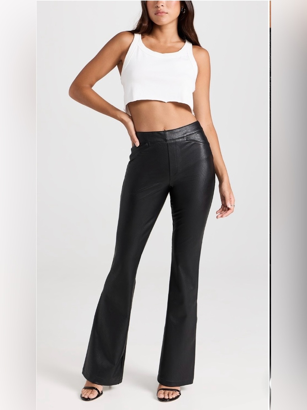 Spanx Leather-Like Flare Women’s Pants Pull On Black Size XS